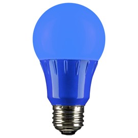 Sunlite 80145 A19 Colored Light Bulb 3 Watts (25w Equivalent), E26 Medium Base, Non-Dimmable, UL Listed, Party Decoration, Holiday Lighting, 1 Count, Blue
