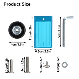 Pack of 4 Suitcase Wheels Replacement, 40 x 18 mm Suitcase Replacement Wheels with Luggage Registration Tag, Wear-Resistant Mute Replacement Wheels Samsonite, Suitcase Castors Replacement Wheels with