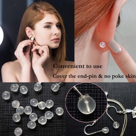 Comfort Impenetrable Soft Safety Backs TPE Medical Grade Material Earring Backs, Fits All Types of Earrings (50 Pcs)
