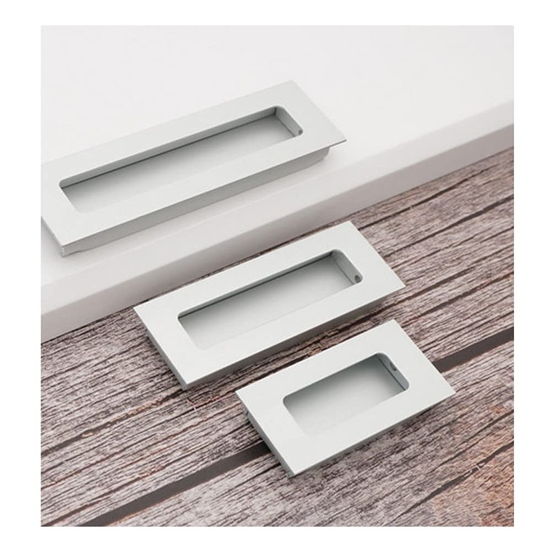 Dreneco 4pcs Aluminium Alloy Recessed Handle Sliding Door Cupboard Wardrobe