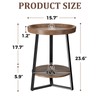 Gadroad Round End Table with Storage Shelf, 2 Tier Farmhouse