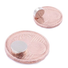 Brudazon 10 Mini Disc Magnets 6 x 2 mm N52 Strongest Level Neodymium Magnets Ultra Strong Power Magnet for Model Making, Photo, Whiteboard, Notice Board, Fridge, Crafts, Magnetic Disc Extra Strong