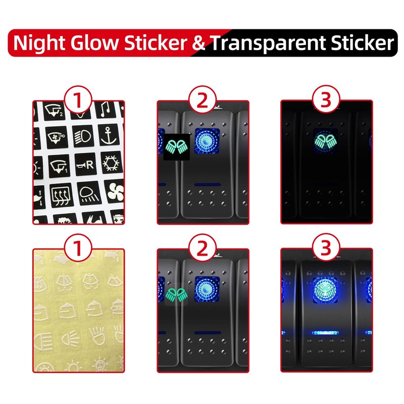 FXC Rocker Switch Aluminum Panel 5 Gang Toggle Switches Dash