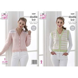 King Cole 5369 Knitting Pattern Womens Cardigan and Waistcoat in Cottonsoft DK