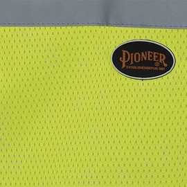 Pioneer High Visibility Tricot Mesh Zip-Up Safety Vest, Reflective Tape, Yellow/Green, Unisex, 3XL, V1060360U-3XL