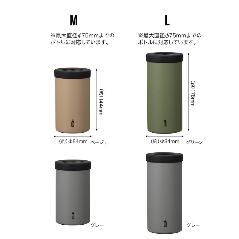 CBJAPAN BOT GOMUG Plastic Bottle Holder, Gray, Medium, Heat Retention,