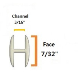 Cascade metals 7/32" Round H Lead Came  w/ 3/16 channel - Stained Glass Supplies (18 feet) RH10