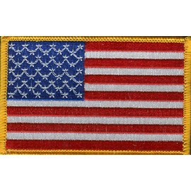 USA Flag Patch with Red, White & Blue Embroidery (3.5 X 2.25 Inch) $3.95 with Free Freight from San Diego Leather