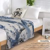 PrintingCo Throw Blanket Blue Chinoiserie Bird Couch Blanket Chinese Style