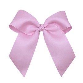 WD2U Girls Large 6" Grosgrain Knotted Hair Bow with Tails on Alligator Clip (Pearl Pink)