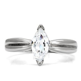 YourJewelleryBox Marquise Solitaire Engagement Ring Simulated Diamond Ring WIL NOT Tarnish L ZTK103