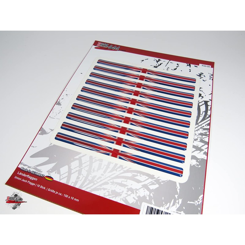 BIKE-label Union Jack Car Sticker Pack of 10 150 x
