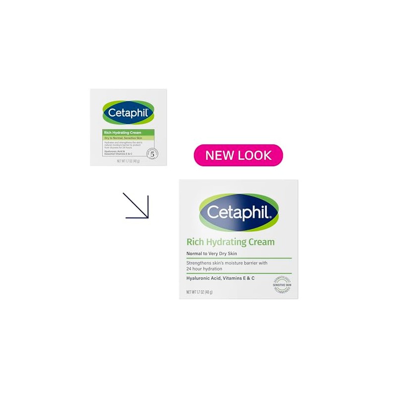Cetaphil Rich Hydrating Night Cream with Hyaluronic Acid, 1.7 Ounce
