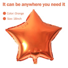 MEETINGU Star Shape Foil Balloons,18 Inch Star Shape Foil Mylar Balloons for Wedding Birthday Party Baby Shower Decoration (Orange,10psc)