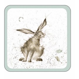Wrendale Designs Individual Cork Backed Coaster - Hare