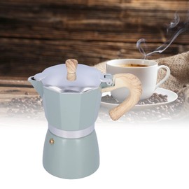 Natudeco Coffee Pot Cuban Coffee Maker Moka Pot Percolator Aluminum Stovetop Espresso Pot Stove Top Coffee Maker for Classic Espresso Classic Italian Style(Lake Blue)