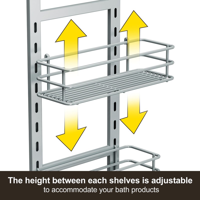 Orimade Adjustable Anti-slip Shower Caddy Overhead, Rustproof Hanging Shower Organizer