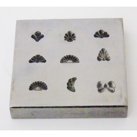 Shot Plate 9 Designs Assorted Shapes Impression Dies | Silversmith Supplies | Silversmith Tools | Metal Stamps for Jewelry | Metal Stamps |
