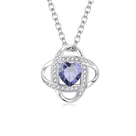 AGVANA Women's Birthstone Necklace, 12 Months, "End of Love" Concept, Silver, S925, Platinum Plated, Women's, Jewelry, Christmas, Birthday, Gift, Wrapping Supplies Included, Sterling Silver, Synthetic