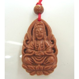 Red Goldstone Kuan Yin Necklaces