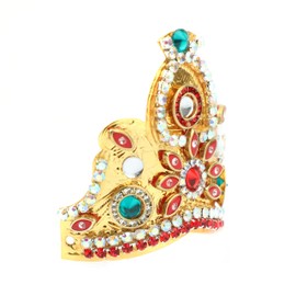 Designer God Goddess Mukut Set for Ganesh G/Laddu Gopal/Devi Maa/Radha Krishna Haar Sringar Set Deities jewellary for All God Idol Statue for Indian Traditional Navratri Decoration(Size:- 3" X 2")