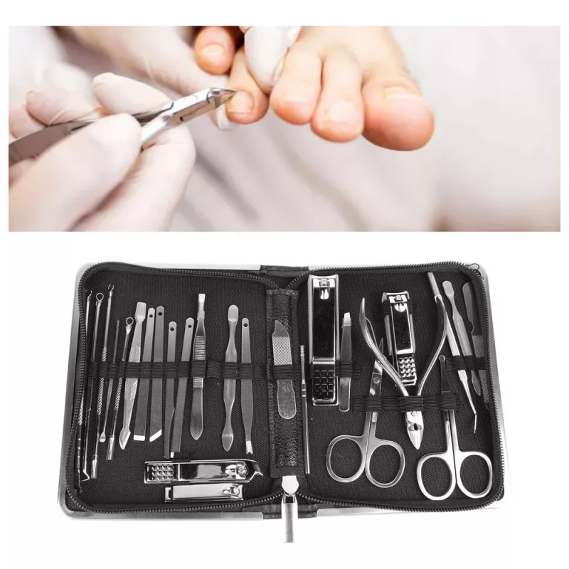 Hikvison Juego De Manicura De 26 Piezas Cortaúñas De Acero