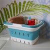 MINDFARGE Portable Folding Plastic Bath Caddy with Handle, Perforated, Travel