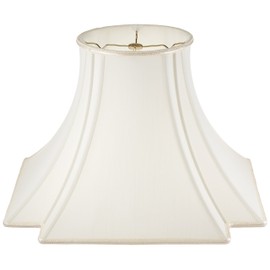 Royal Designs Fancy Square Bell with Inverted Corner Designer Lamp Shade, White, 8 x 18 x 14