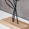 levandeo Stand Flower Set of 2 Metal Wood Black Natural