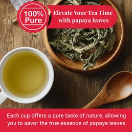Akshit Dried Papaya Leaves, 2.6oz, Hojas De Papaya, All Natural Dried Leaves, Herbal Papaya Leaves Tea, Perfect For Fresh Papaya Leaf Tea, Loose Leaf Tea, Non- GMO, Caffeine-free