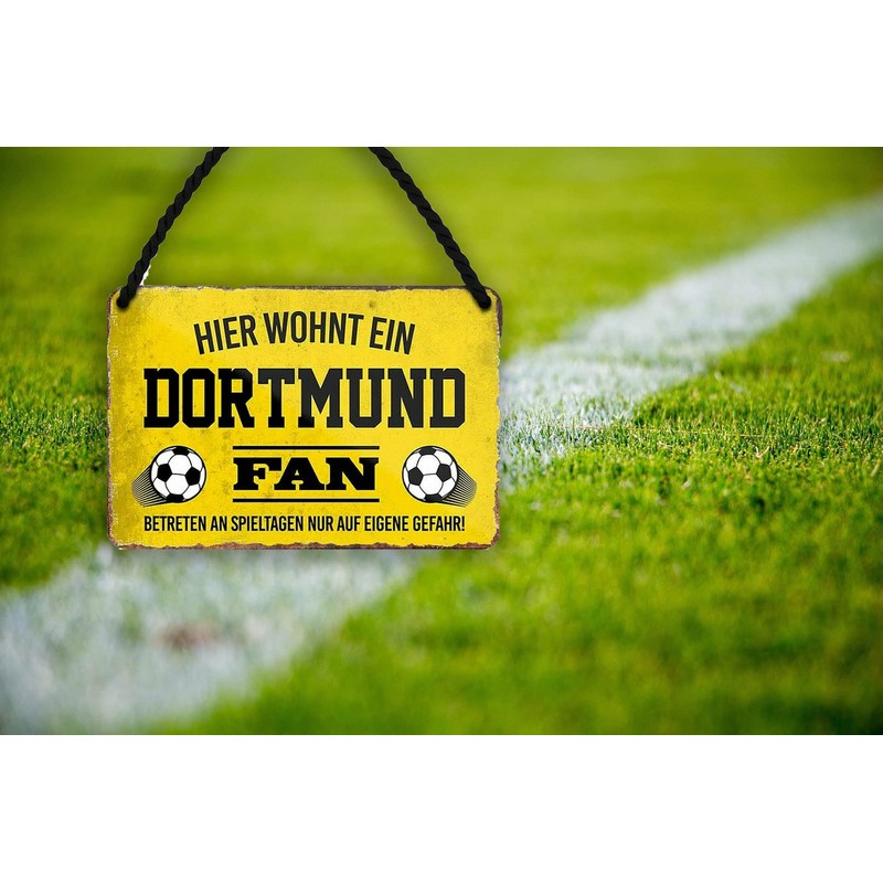 Blechschilder German writing, Hier wohnt ein Dortmund Fan / Offizieller