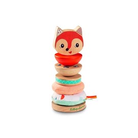 Lilliputiens - Stacking Pyramid Alice the Fox - Educational Wooden and Fabric Toy - Creative Stacking of Colourful Pieces - Promotes Fine Motor Skills - From 12 Months - 83114