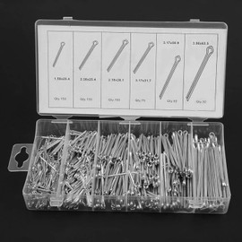 OLCANA 555 Pieces Cotter Pins Zinc Plated Steel Cotter Spring Split Pin Fastener Clips Assortment Kit for Hitch Holds Pin Lock Systems Straight Hairpins Silver