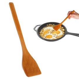 Wooden Spatula, Small Wooden Spatula, Flat Frying Spatula, Non-Stick Spatula, Heat Resistant Shovel, Kitchen Utensils for Cooking, Baking, Roasting (Light Wood Colour)