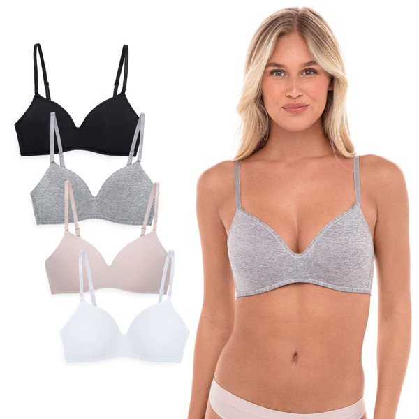 4 Pack Wirefree Bra - Women's Flexible Soft Foam Wireless