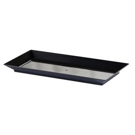 Blue Sky MiniWare Black Disposable 5" Oblong Trays (6 Count) | Sturdy Plastic Party Plates for Appetizers, Desserts & More