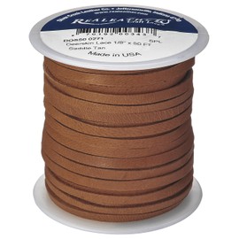 Realeather Crafts Deerskin Lace .125" X50' Spool-Saddle Tan