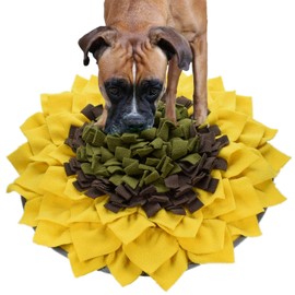 Liakk Snuffle Mat for Dogs, Dog Feeding Mat, Dog Puzzle Toys, for Encourgaing Natural Foraging Skills for Cats Dogs (Sunflower) (A)