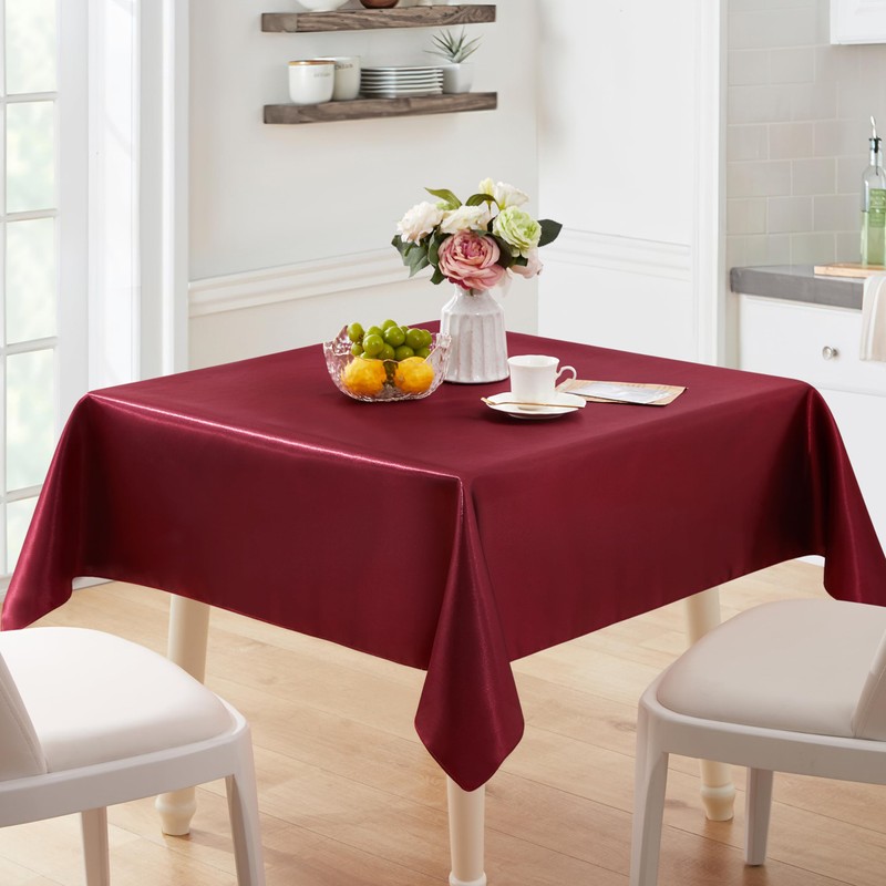 Counfeisly 1 Pack Square Tablecloth Stain Resistant Wrinkle Free Silkly