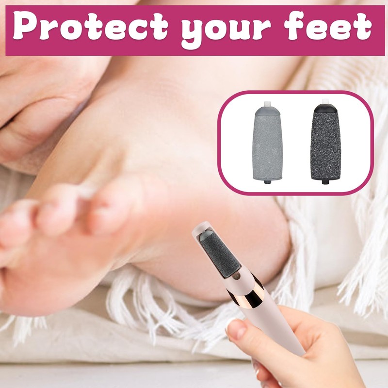 6 Piece Flawless Replacement Heads, Replacement Roller, Foot File Replacement