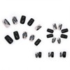 Medium Press on Nails Square Fake Nails Black Glossy Acrylic