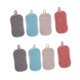 Baluue 8pcs Dual-Sided Kitchen Cleaning Sponge Pads for Dishwashing Non-Scratch Scouring Scrubber Strong Water Absorption Random Colors for Daily Household Cleaning