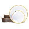 Fabulous Party 100PCS Pearl White Plastic Plates-Crystal Design Disposable Plates