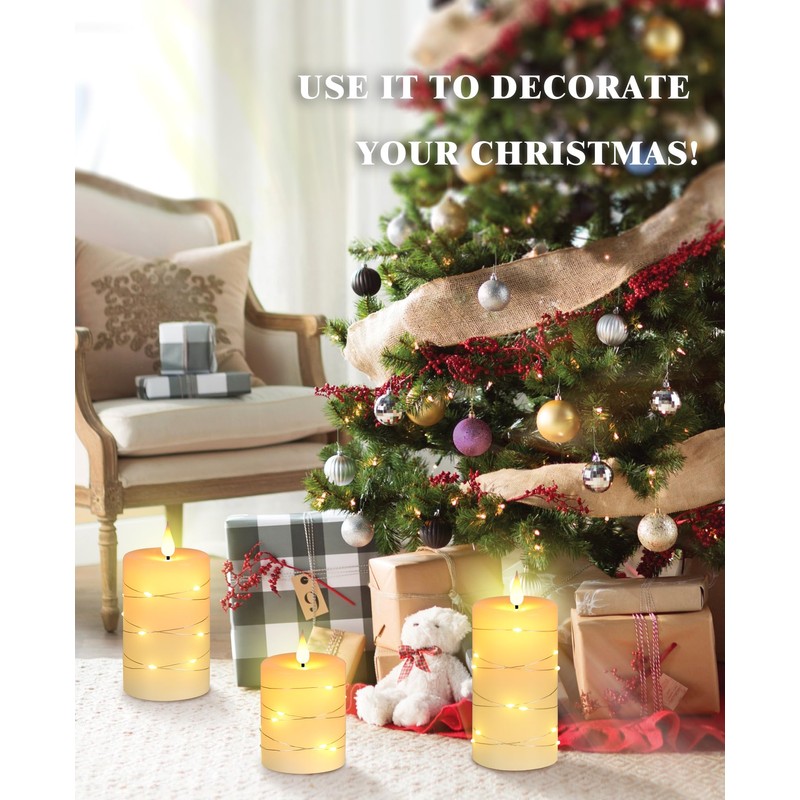 Da by Flameless Candles with String Lights, Battery Operated Candles