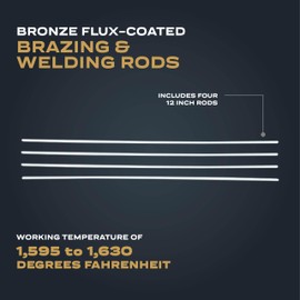 Bernzomatic WB5 Bronze Flux Coated Brazing/Welding Rod, 4Piece
