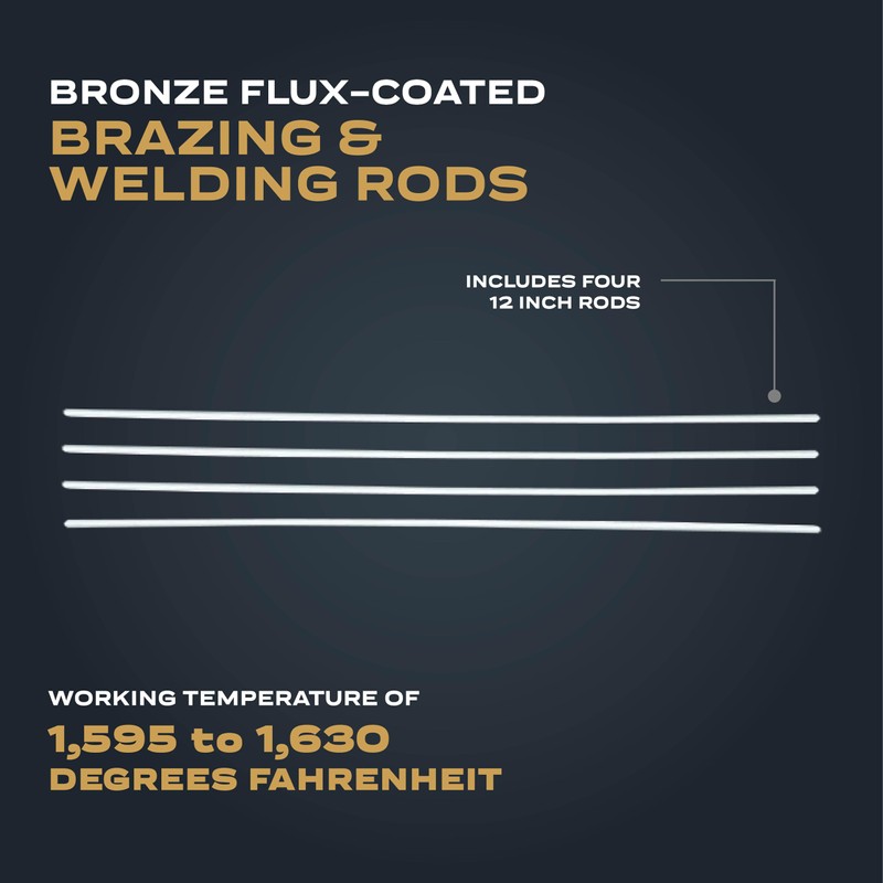Bernzomatic WB5 Bronze Flux Coated Brazing/Welding Rod, 4Piece