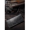 GRACIA Men's Genuine Leather Long Wallet, Bridle Leather, Round Zipper,