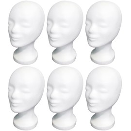 ►►► 6 x FP Styrofoam Head Standard – Top Brand Quality Made in Germany (White with Hole in the Base)