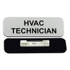 HVAC Technician 1 x 3" Name Tag/Badge, Silver, (3 Pack)