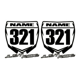 JUST RIDE Motocross Number Plate Replica Decal Stickers YZ